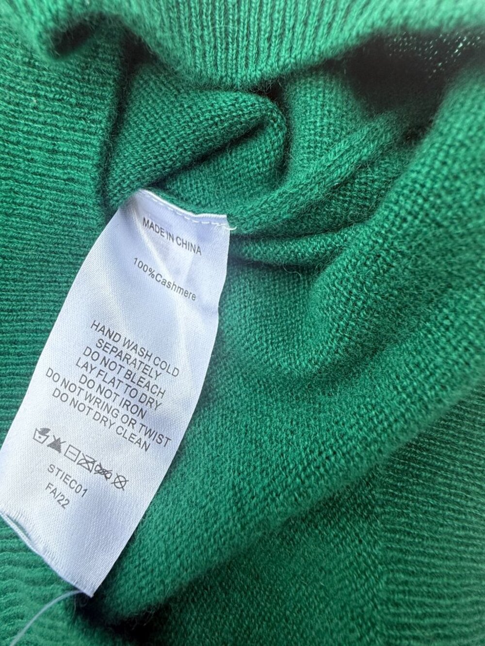 Quince 100% Cashmere Short Sleeve Sweater Tee Everglade Green Medium - Picture 4 of 6